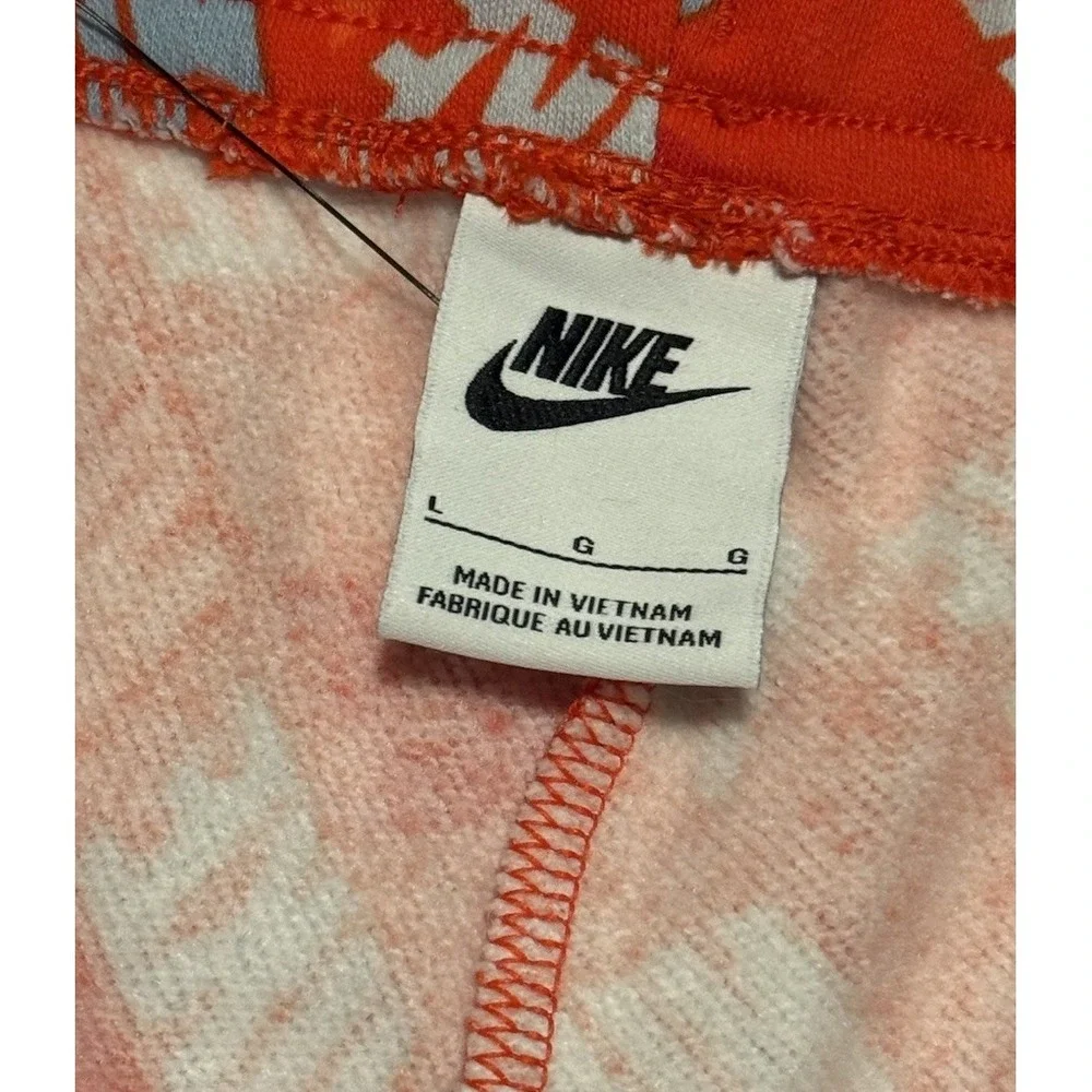 Nike Womens Essentials Pullover Hoodie Sz XL Red All Over Logo‎ Print DV0029 AOP